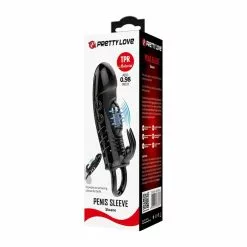 Gaine De Pénis Vibrante Avec Rabbit SLOANE Pretty Love 13 X 4cm -Promos Colliers & Laisses Boutique gaine de penis vibrante avec rabbit sloane pretty love 13 x 4cm 3