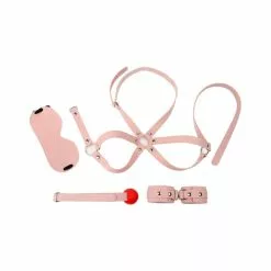 KinkHarness Kit D'Initiation BDSM OBEDIENCE 4 Pièces Rose