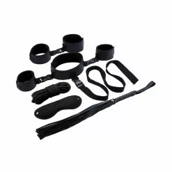 Kit SM Bondage Néoprène 6 Pièces Noir